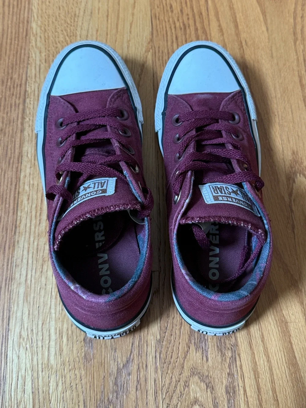Converse Chuck Taylor All Star Madison Sneakers Maroon Plaid Interior Women’s 5